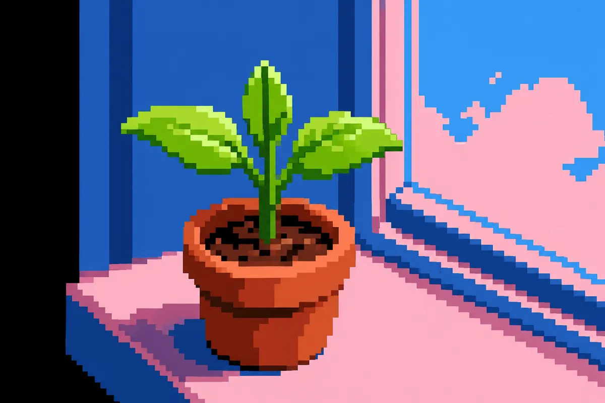 Uma planta crescendo em um vaso, simbolizando o crescimento do negócio.